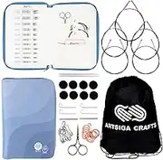KnitPro Nova Regal Set 4 inch Circular Knitting Needles 2.5, 3, 4, 5, 6, 7, 8, 9, 10, 10.5, 11 Interchangeable, 5 Cables, 2 Connectors & More, Fabric Case with Project Bag