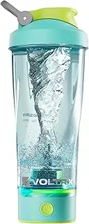 VOLTRX Electric Shaker Bottle- VortexBoost Portable USB C Rechargeable Protein Shake Mixer,Shaker Cups for Protein Shakes and Meal Replacement Shakes,BPA Free,Waterproof,24 oz(Cyan & Green)