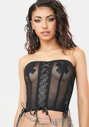 Think Of Me Sheer Corset Top