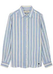 Max Mara Weekend Lari Striped Linen Shirt - Blue - 16 (UK16 / XL) 16 (UK16 / XL)