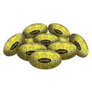 STRADIA "MAXIMA" Aussie Rules Ball – Sizes 3, 4, 5 – Natural & Synthetic Rubber – Professional Grade for Maximum Control – Pack of 10 with FREE Mesh Storage Bag