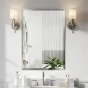 Beveled Edge Mirror 20X28 Inch Frameless Rectangle Bathroom Wall Mirror Explosio