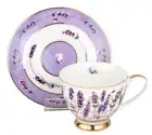 Lavender Dreams Decorative 200ml Drink Mug Teacup & Saucer Set New Bone China