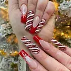 Christmas Fake Nails Press on Nails False Nail Ballerina False Nails Women