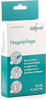 CLICswab® Nail Care - Strengthens Nails and Cuticles Promotes Healthy Growth Protects and Nourishes with Natural Solution Practical Use on the Go Pack of 20