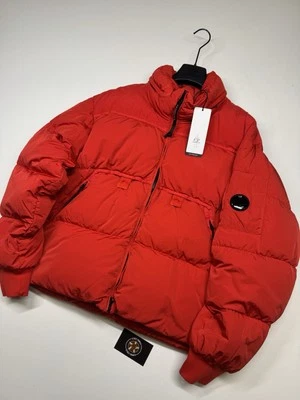 CP COMPANY 175A Eco-Chrome R Down Jacket in red. - Size 46 / Small. / 22” p2p