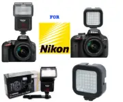 ZOOM BOUNCE FLASH + 36 LIGHT LED FOR NIKON D3400 D3300 D5600 D90 D80 D70 D40