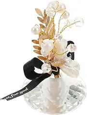 CLISPEED Crystal Floral Car Dashboard Decoration Shiny Rhinestone Ornament for Women Aesthetic Vehicle Accessories for Romantic Interior Durable Stylish Design