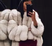 Women Teddy Bear Faux Fur Coat Jacket Oversized Outwear-yujia White M
