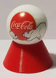 Coke Polar Bear 1" Marble with Stand 2 Bears