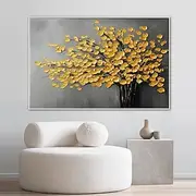 Large Size gold tree paintings Hand-painted flower oil painting hand painted Wild flowers Painting handmade 3D Texture Blooming Flower Painting Flora painting