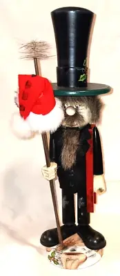 Vintage Zims 14" Heirloom Collectible Chimney Sweep Santa Hat Nutcracker 2002