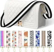 Gukeniu Wide Shoulder Strap Purse Strap Adjustable Replacement Crossbody Handbag Extender Bag Belt, Black White Stripes