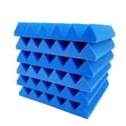 6 Pack Wedge Premium Acoustic Sound Proofing Studio Foam Wall Tiles 12x12 x2 Blu