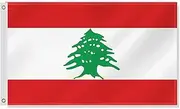 3×5 FT Lebanon Flag,Large Lebanese National Decor,Double Side Digital Printed 150D Polyester Banner With Canvas Header Brass Grommet For Outdoor Indoor Parade Car