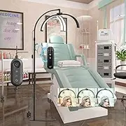 Lash Light for Eyelash Tech 23 Inch Foldable Half Moon Floor Lamp with Remote Control & Phone Stand, 3000K‑6500K, Adjustable Brightness & Height, Esthetician Ring Light for Skincare, Tattoo