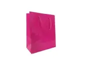 50 x PINK GLOSSY LAMINATED PAPER GIFT CARRY SHOPPING BAGS BULK - SMALL MEDIUM