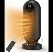 1500W Electric Space Heater Oscillating Tower Fan Heater Adjustable Thermostat