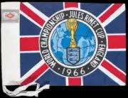 World Cup corner flag by Umbro featuring the Union Jack a football- Old Photo