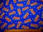 Quilt Fabric 1 1/8+ Yard Fire Truck Fire Engines on Blue Premium Cotton Nov C