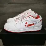 AIR JORDAN 1 LOW TOPAZ MIST GS 白紅 女款 休閒 554723-104 慢跑鞋