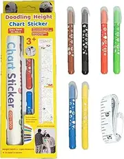 Height Chart - Doodling Height Ruler Decor - Decorative Growth Measurement Tool Wipeable for Nursery Bedroom Classroom Room Playroom