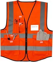 Construction Vest Reflective Vest Construction Vest Safety Clothing Reflective Clothing Fluorescent Clothing L/XL/XXL Safety Vest mesh (Color : Red, Size : L)