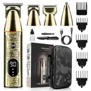 All Metal 5 in 1 Hair Trimmer Men's Multi-function Electric Hair Clipper Household Shaver Shaving Trimmer Washable Grooming Kit