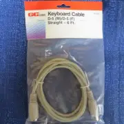 GCE 45-405 6 ft. Keyboard Cable Extension D-5Male to D-5Female old large plugs