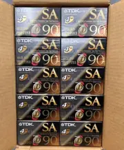 40 NOS TDK SA 90 High Bias Type II Blank Cassette Tapes Sealed in Retail Carton