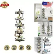 Luxury 5-Shelf Corner Shower Caddy with Rustproof Tension Pole - Easy Assembly