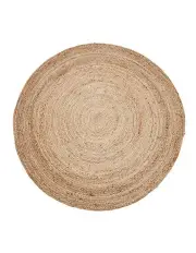 [Fab Habitat] 120cm Round Jute Rug | Decorative Floor Rug Phoenix Natural