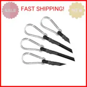 ZHOUBIN 18 Inch Black Bungee Cords with Carabiner Hooks, 4Pcs