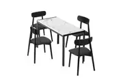 Oikiture 1.2m Dining Table Set with 4PCS Chairs PU Leather