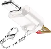 USB C Micro SD Card Reader for Android Phone, Camera, Laptop with Keychain, Mini Metal Type-C Card Reader (Silver)