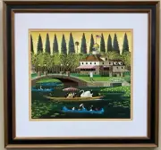 Charles Wysocki "Pleasant Sunday" New CUSTOM FRAMED Art Americana
