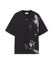 Off-White Blurred Mary Logo Printed Crewneck T-Shirt Black