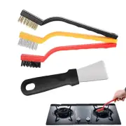 3Pcs Wire Brush Set,1Pc Small Shovel,Stainless Steel Nylon Wire Cleaning Brushes