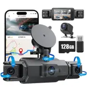 360 Degree Dash Cam, 4 Channel Vital Dash Cam Front and Rear Inside 1080Px4 D...