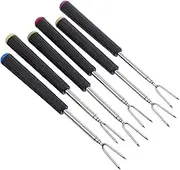 CATIEBYE 6Pcs Stainless Steel Fondue Forks Versatile Skewers for Grilling Chocolate Dipping and Roasting for Picnics Camping and Celebrations Lightweight and Portable Cooking Tools