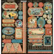 GRAPHIC 45 ~ COME ONE, COME ALL ~ Stickers ~ 2 Sheets