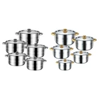 5x Casserole Pan Set Soup Pot Heatproof Handles Pasta Pot with Lid Saucepan