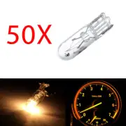 50Pcs T5 Dashboard Incandescent Mini-Wedge Bulb Light 17 37 70 73 74 T1.75 White