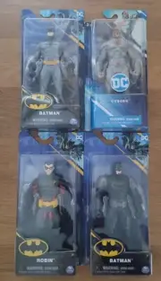 DC (2) BATMAN, ROBIN, CYBORG 6 INCH ACTION FIGURES SEALED IN BOX