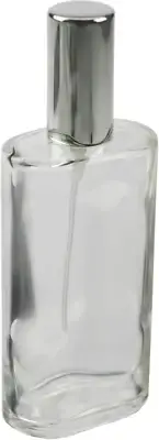 Travel Perfume Bottle: 100Ml Refillable Atomiser - Clear Glass, Silver Pump Spra