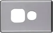 4C | Elegant Single GPO Power Point Aluminium Cover Plate Horizontal - Silver Matt