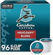 Caribou Coffee Single Serve Coffee K-Cup Pod, Dark Roast Coffee, Mahogany, 96 Count