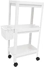 FUNOMOCYA 1pc Rolling Storage Cart with Wheels Multi Purpose Utility Cart for Bathroom Organization Material Easy to Move Clean for Towels Bath Essentials