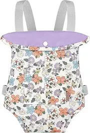GAGAKU Baby Doll Carrier Stuffed Animal Carrier for Girls Doll Accessory Adjustable Straps for 12 to 24 inch Reborn Baby Dolls -Purple Flowers