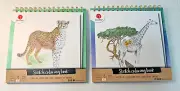 Deco Time Tropical African Animal Sketch Coloring Book Set - 12 Sheets Each NEW